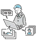 本を読んでいる男性のイラスト